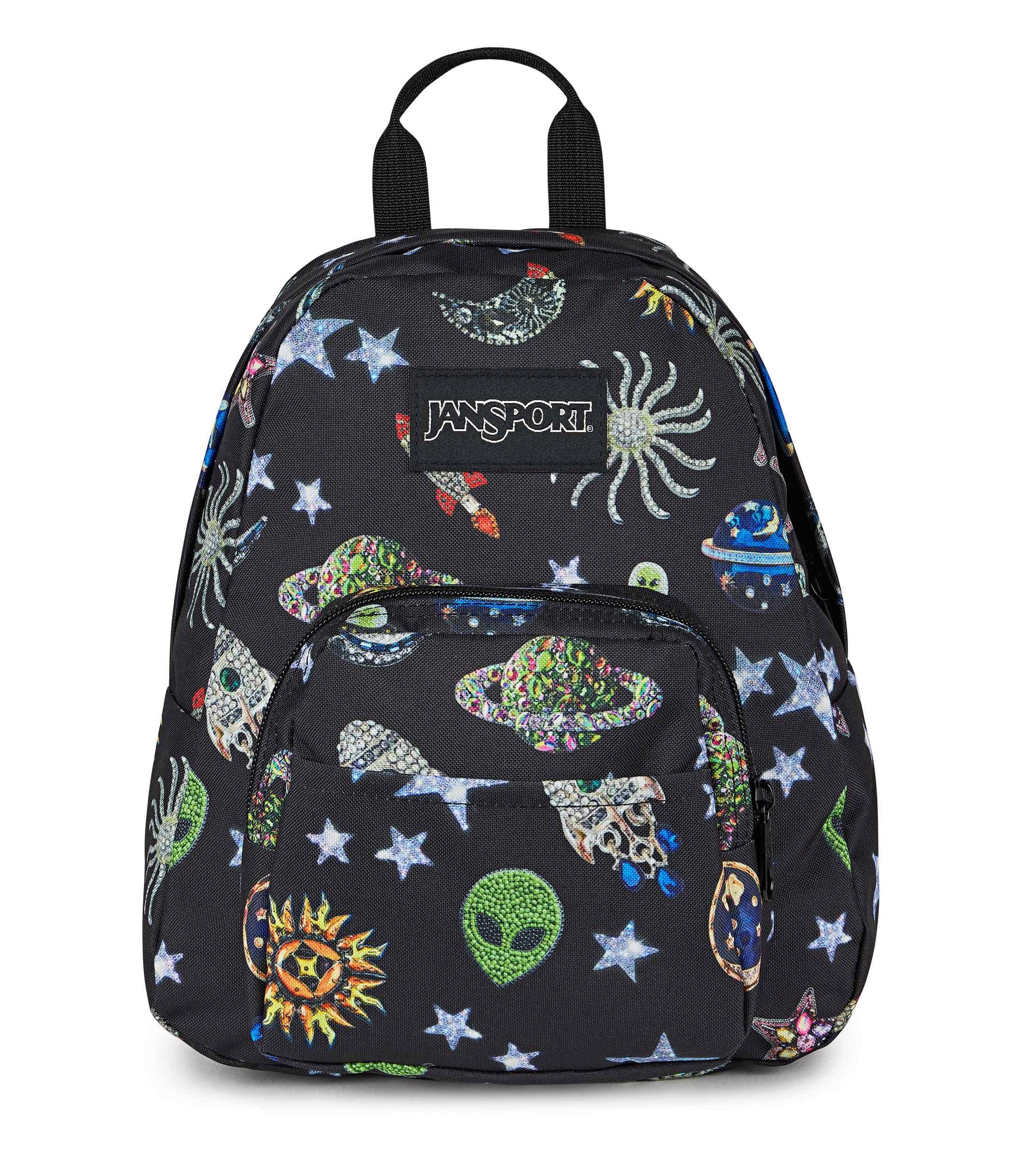 galaxy space vintage jansport canvas backpack Superbreak Plus - Glam with plenty of space for everything you need Half Pint - Galaxy Glam