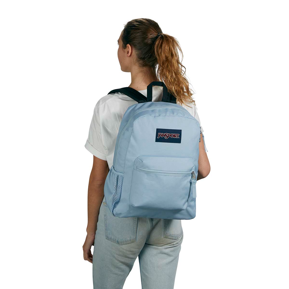 Baby blue jansport backpack sales